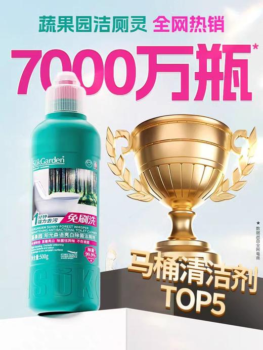 【多效免刷洗】蔬果园洁厕灵厕所马桶清洁剂强力除垢除臭清香型液 商品图1