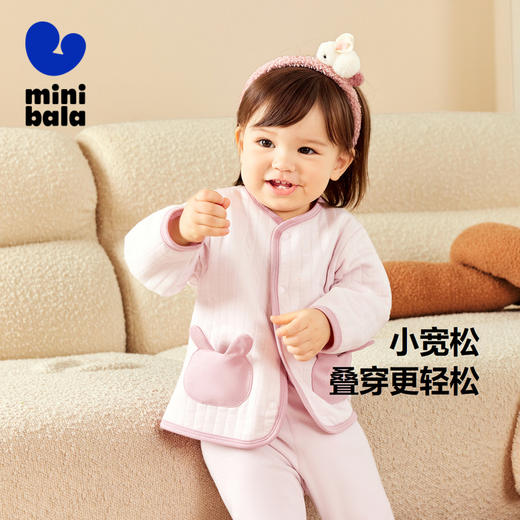 迷你巴拉冬季新款男女童柔软抓绒棉弹外套宝宝保暖厚款外衣 商品图1