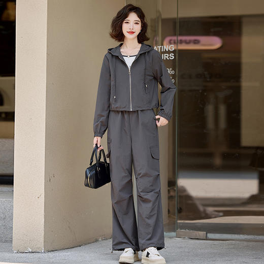 酷飒风时尚休闲运动套装，小个子洋气炸街工装三件套HR-YLFS8935 商品图0