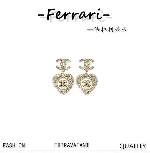 香奶奶  新款 白色满钻大爱心耳环 Zp一摸一样的原单货！ 商品图0