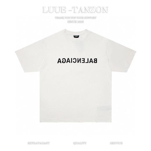 B家 23ss巴黎正印镜像logo短袖T恤男女同款（Y*BG） 商品图0