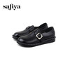 Safiya/索菲娅2024秋 英伦风真皮套脚百搭圆头休闲低跟平底小皮鞋 SF43112107 商品缩略图3