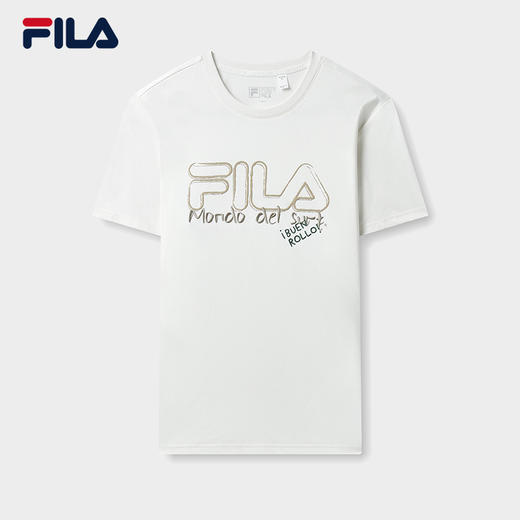 3件4折【自营】FILA/斐乐  斐乐男子短袖T恤2023夏季时尚大LOGO休闲上衣短袖衫 F11M329113FWT 商品图0