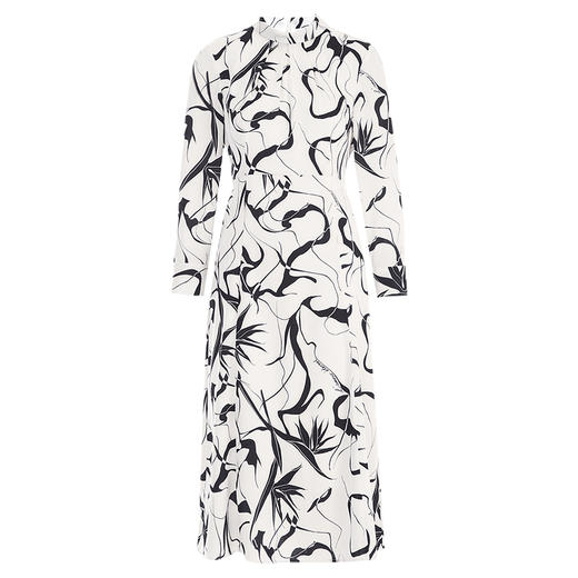 EITIE爱特爱秋款新品显瘦高腰舒适印花复古连衣裙7507216 商品图5