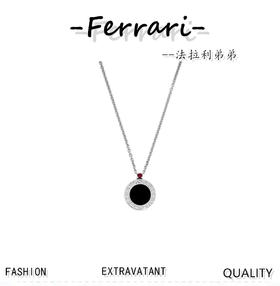 十周年新款慈善小红人项链，中间为天然黑玛瑙！