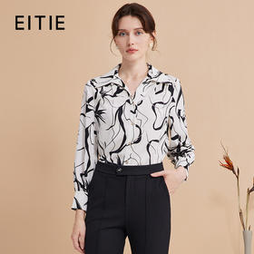 EITIE爱特爱秋季新款通勤显瘦百搭短上衣衬衣7509210