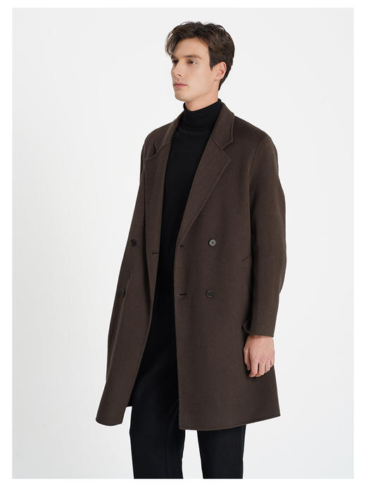 callisto咖啡色绵羊毛毛呢大衣 商品图2