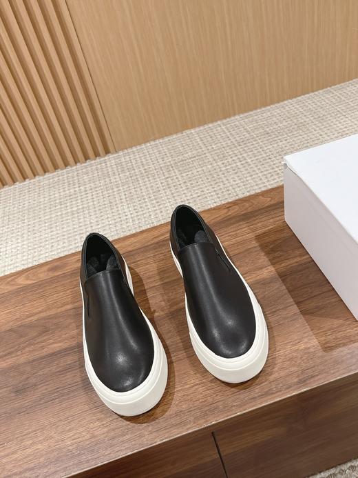 T*R一脚蹬乐福鞋女真皮厚底英伦简约风圆头休闲运动板鞋 商品图2