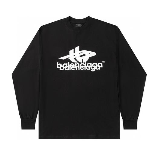 巴黎**家  24FWlogo叠影字母长袖T恤（Y*BG） 商品图1