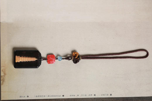 GJXJ0312°紫光檀文昌塔+朱砂挂件 商品图1