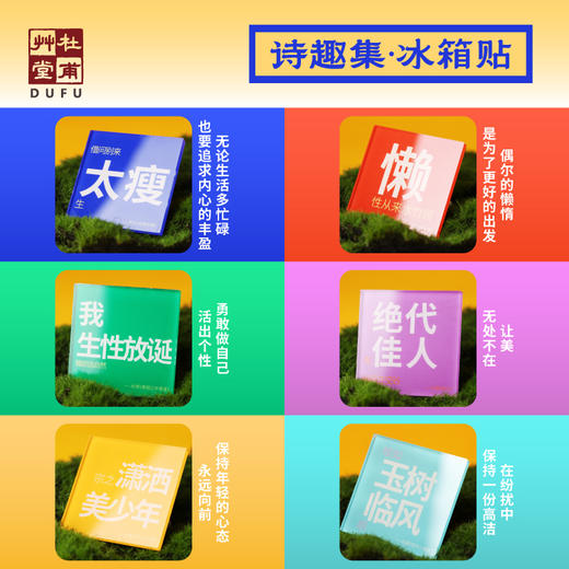 杜甫草堂【趣味诗词亚克力冰箱贴】诗词文创客厅装饰磁贴个性创意多巴胺彩色贴 商品图3