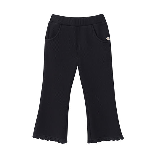 笛莎童装女童裤子2024冬季新款织带装饰加绒裤 商品图4