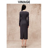 VIMAGE纬漫纪气质女神风弹力垂坠显瘦长款修身连衣裙秋季新款V2207819 商品缩略图4