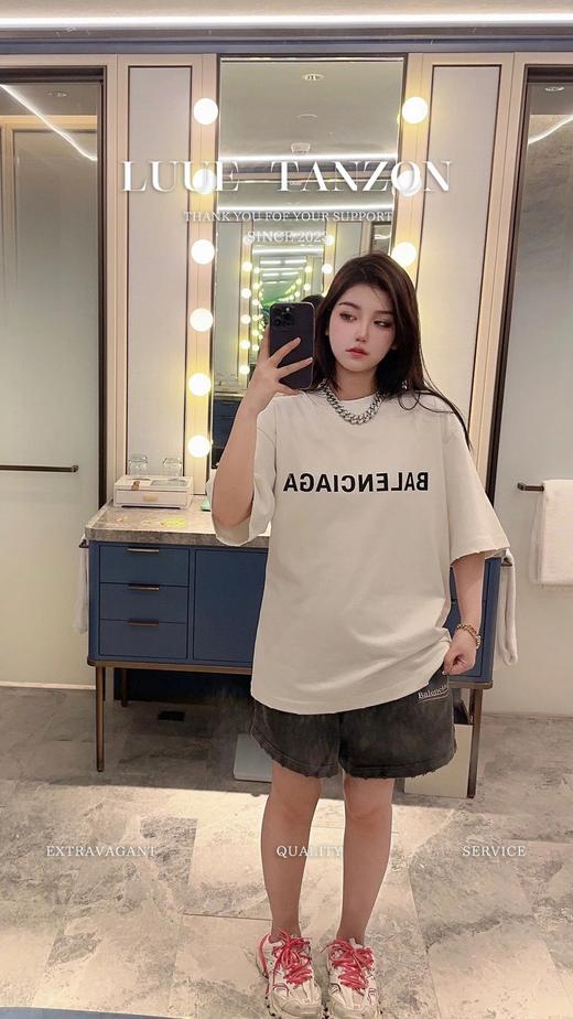 B家 23ss巴黎正印镜像logo短袖T恤男女同款（Y*BG） 商品图4