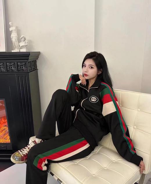 Gucc* 23ss三色条纹压胶套装 (Y*BG) 商品图0