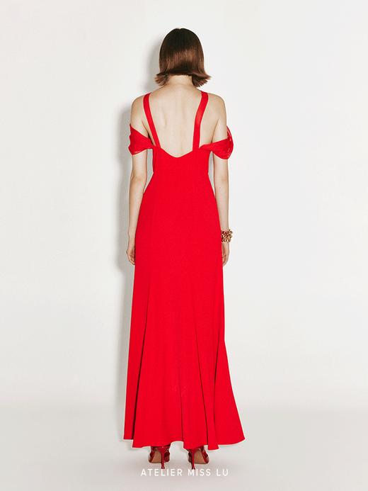 【维纳斯】透纱肩部拼接开衩鱼尾礼服长裙 商品图2