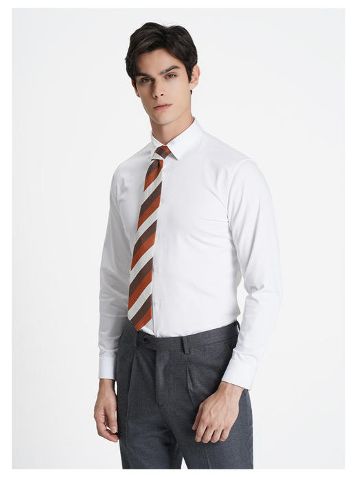 callisto白色粘纤混纺长袖衬衫 商品图3