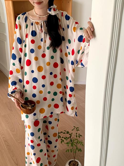 【E选好物】睡衣多巴胺春夏秋季复古风大码多色家居休闲服装可外穿女装-E24082801（下单后5-7天发货） 商品图7