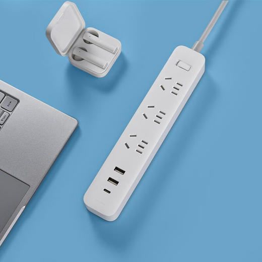 积分免费兑：小米（MI）米家插线板20W快充版（2A1C）USB插座/插排/排插/拖线板/插板/接线板 总控 全长1.8米 白色 商品图2