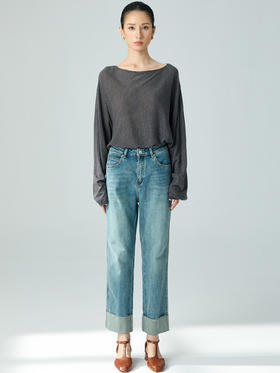 【E】稚佑||高腰修身直筒蛋卷裤-告白蛋卷