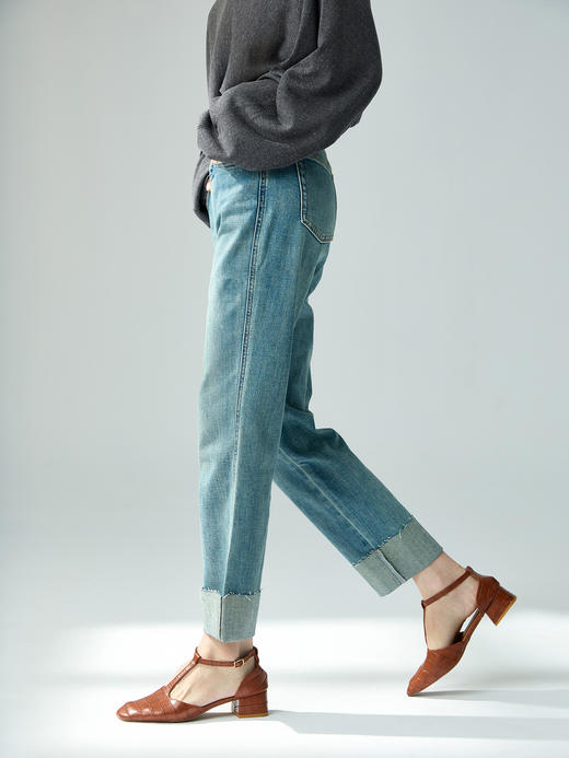 【E】稚佑||高腰修身直筒蛋卷裤-告白蛋卷 商品图2