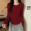 【王炸爆款】长袖款-韩系纯欲风弧形下摆设计感T恤上衣01602-喜出 商品缩略图3
