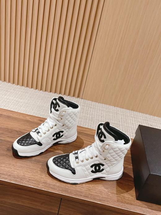 Chan*l 小香23A新款 全皮 熊猫配色 菱格小白鞋 休闲运动鞋（DH） 商品图1