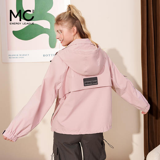 女装连帽魔术封闭拉链加密面料外套 商品图3