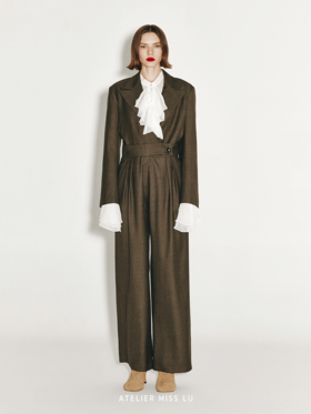 【沙漠骑士】翻领西装绵羊毛阔腿连体裤