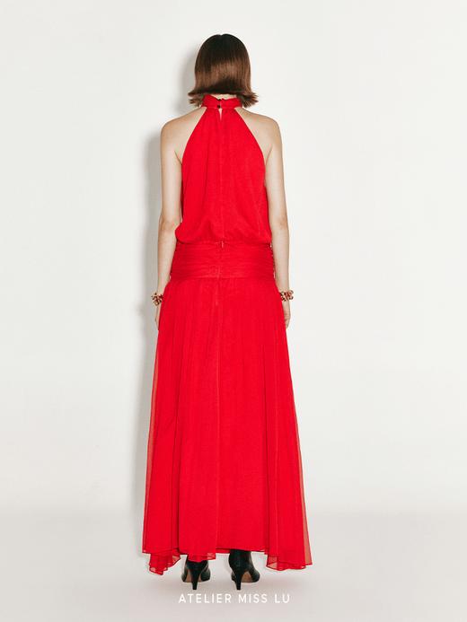 【雅典娜】飘逸多层设计挂脖低腰礼服长裙 商品图2