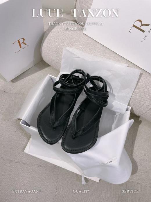 TR  23秋冬新款小众极简真皮夹趾人字拖鞋 商品图1