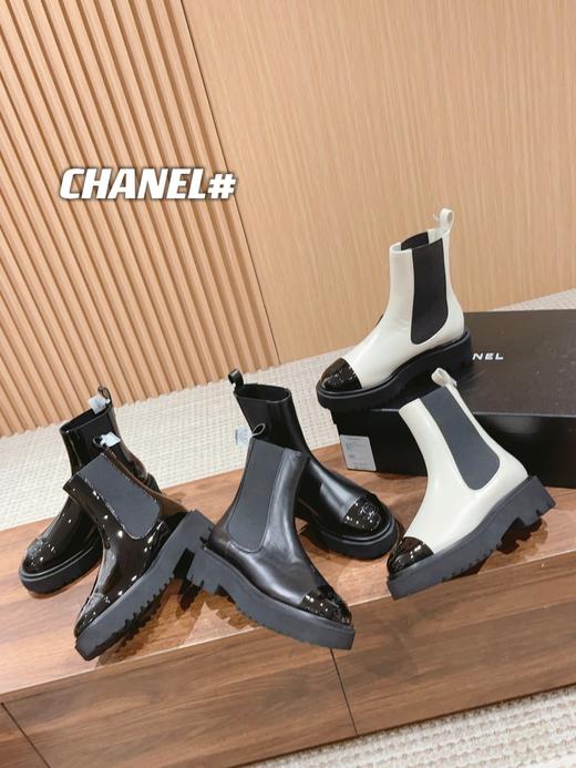 【莞产】CHAN*L 小香 秋冬新款厚底一脚蹬短靴（DH） 商品图0