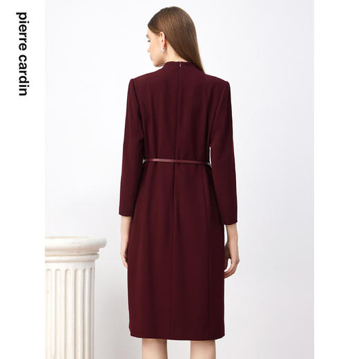 皮尔卡丹女装连衣裙秋季新款红色假两件端庄气场裙子P3344E3931T0
 商品图2