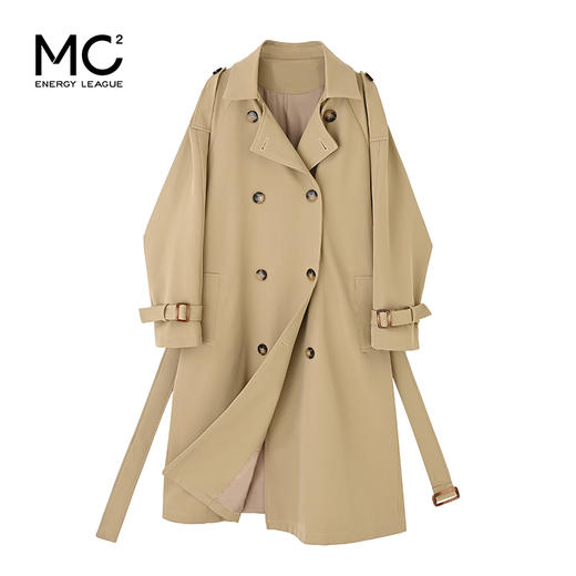 韩版英伦风双排扣长款风衣F4232690 商品图4