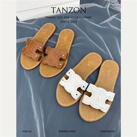 Cel*ne法式凯旋门拖鞋，满满的法式浪漫风情～