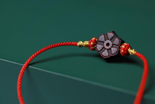 XYZT0490°莲素·紫檀莲花红手绳 商品图3