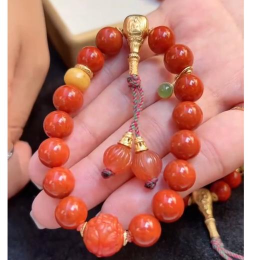 玉美人菲菲HZ/S925南红单圈手串圆珠约10mm 商品图0