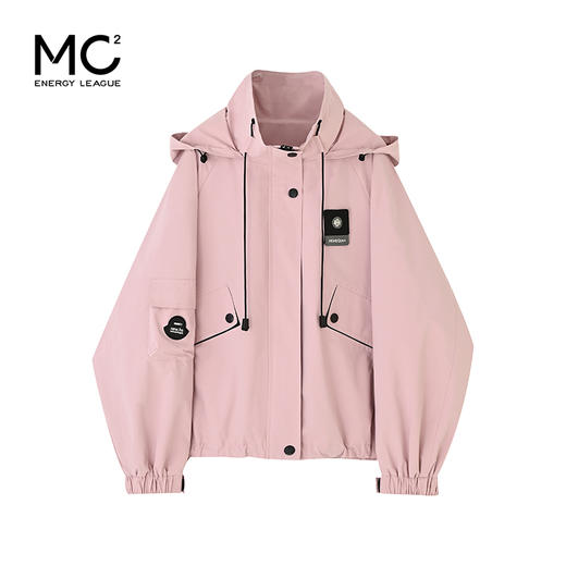 女装连帽魔术封闭拉链加密面料外套 商品图4