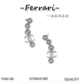 香奶奶    新款白金圆钻耳钉