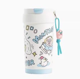 uooha多巴胺双饮咖啡杯冬日蒙太奇-白蓝-490mL