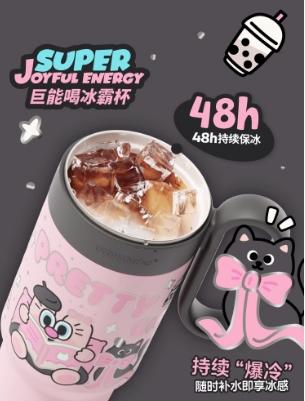 uooha巨能喝冰霸保温杯摸鱼时间-绿黄-1100m1 商品图2