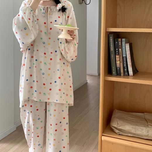 【E选好物】睡衣多巴胺春夏秋季复古风大码多色家居休闲服装可外穿女装-E24082801（下单后5-7天发货） 商品图1