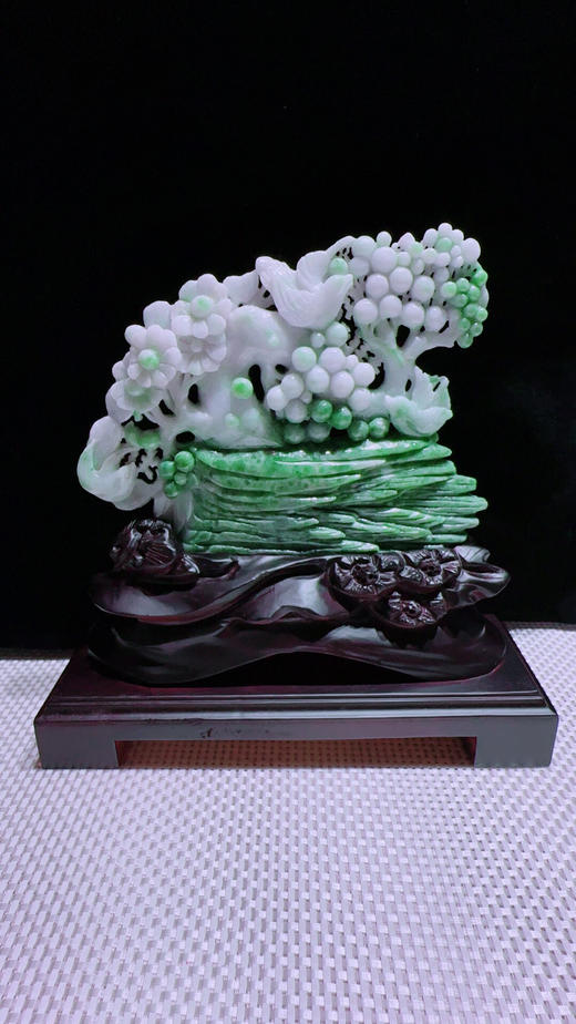 620309翡翠摆件【鸟语花香 富贵满堂】 商品图5