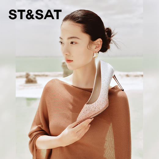 星期六优雅气质渐变水钻高跟婚鞋SSC3111100 商品图2