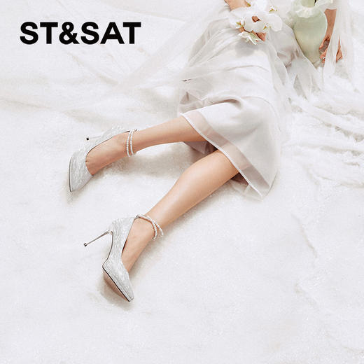 星期六流光溢彩珍珠链条细高跟SSC3111220 商品图3