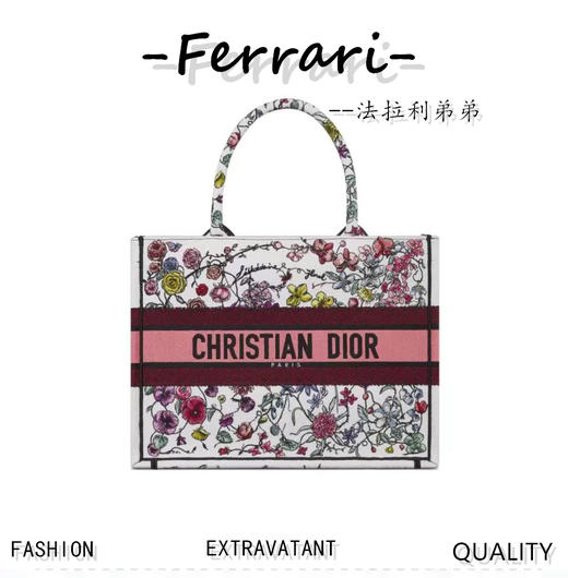 D家 Tote 新春夏系列，浪漫的花形刺绣图案D家 商品图0