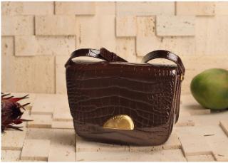 ROUNDOT/圆点时光扣系列鳄鱼纹单肩斜挎包2024新款轻奢牛皮豆腐包 商品图4