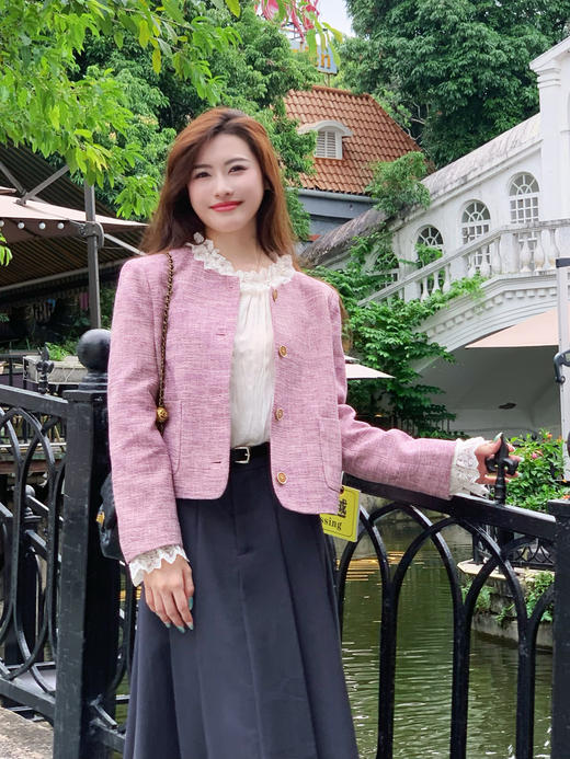 【百图lulu定制】【香氛外套】【现货】粉紫 温柔风 长袖 香风 外套 商品图7