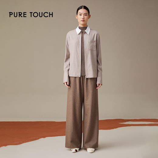 pure touch女士绵羊毛拼接衬衫1301243363 商品图1