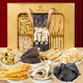 【中秋礼盒】神农金康 七星高照高档松茸黑松露山珍海味七拼菌菇礼盒410g 新中式滋补礼